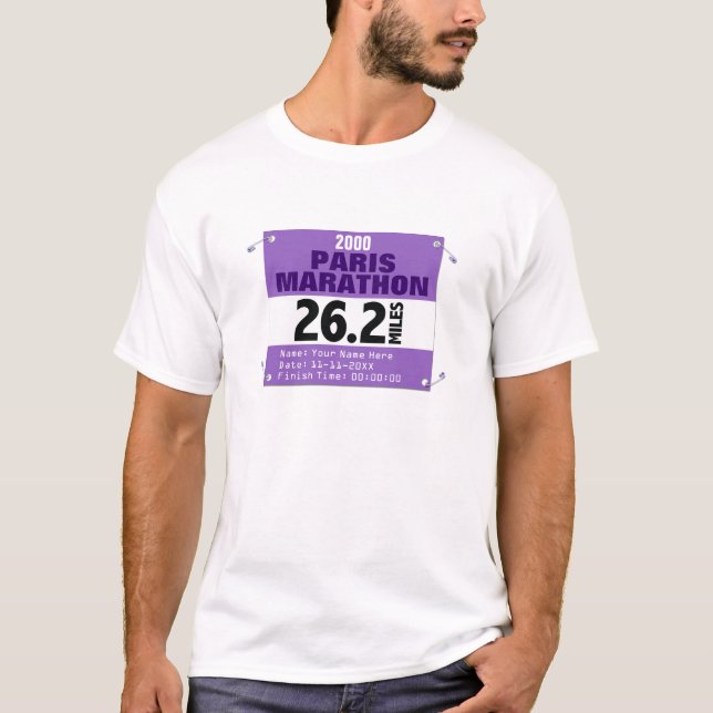 Personalised Paris Marathon Runner, 26.2 Miles T-Shirt (Front)