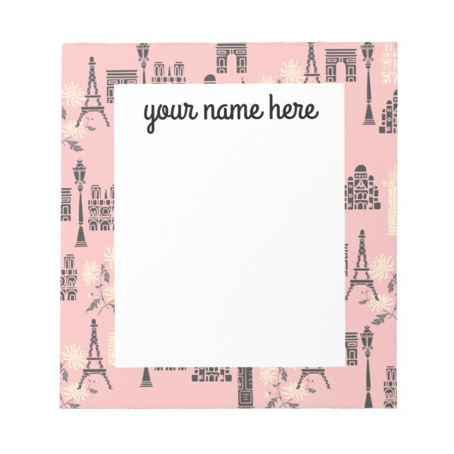 Personalised Paris Notepad (Front)