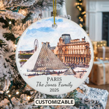 Personalised Paris Ornament, France, Louvre