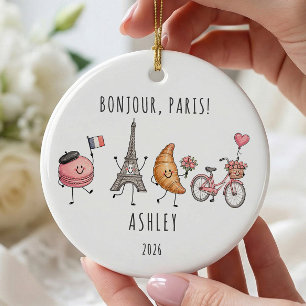 Personalised Paris Vacation Travel Ornament