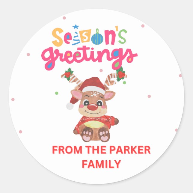 Personalised Parker Family Seasonal Sticker (Front)