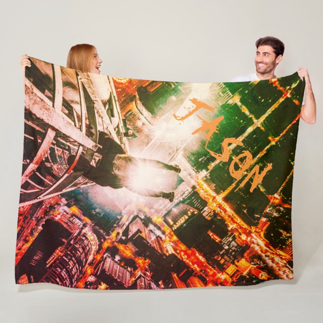 Personalised Parkour Graffiti Art Fleece Blanket (In Situ)