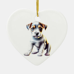 Personalised Parson Russell Terrier Puppy Ceramic Tree Decoration