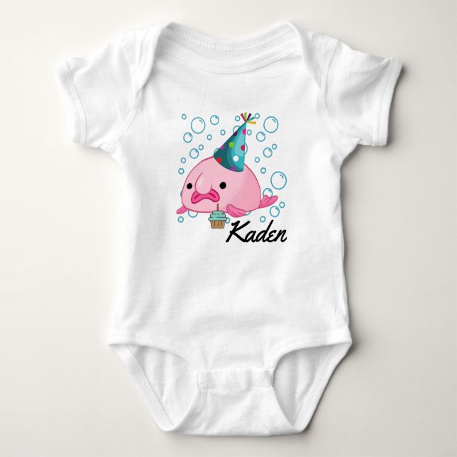 Personalised Party  Blobfish Baby Bodysuit (Front)