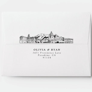 Personalised Pasadena Skyline Sketch Envelope