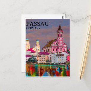 Personalised Passau postcard, GERMANY card, Passau Postcard