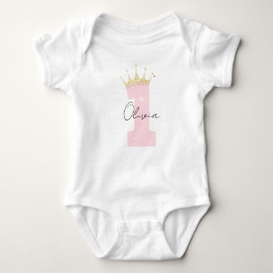 Personalised Pastel 1st Birthday Girl 1st Birthday Baby Bodysuit