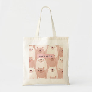 Personalised Pastel Adorable Capybara Tote Bag