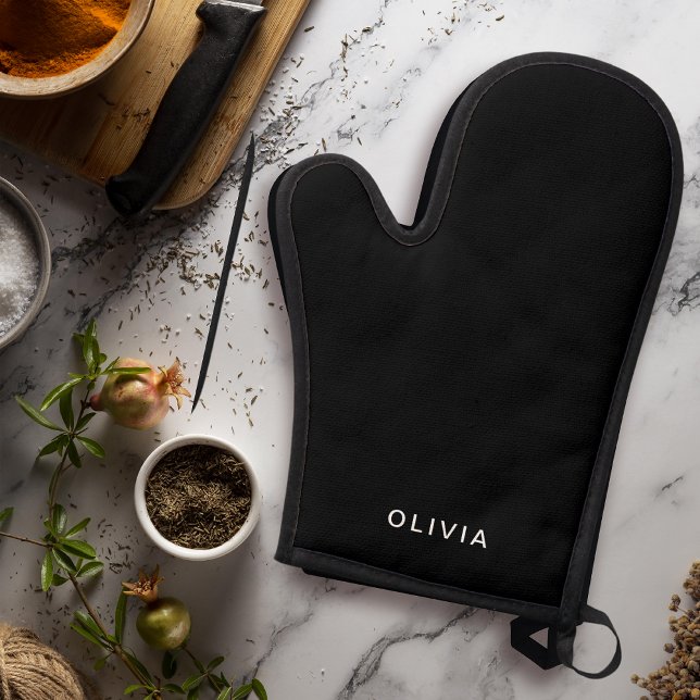 Personalised Pastel Black  Oven Mitt & Pot Holder Set (Creator Uploaded)