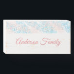 Personalised Pastel Blue and Pink Wooden Box Sign<br><div class="desc">Accent your home or office with a personalised wooden box sign painted with pastel blue and pink line stroke. Perfect also as a Christmas,  year-end,  birthday or new home gift for boss,  colleagues,  family and friends.</div>