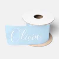 Personalised Pastel Blue Elegant Name Satin