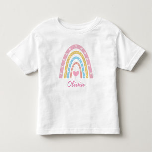 Personalised Pastel boho rainbow Baby girl  Toddler T-Shirt