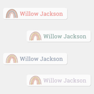 Personalised Pastel Boho Rainbow School Name