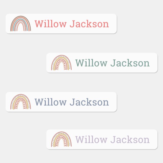 Personalised Pastel Boho Rainbow School Name (Group)