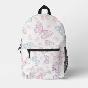 Personalised Pastel Butterflies Printed Backpack