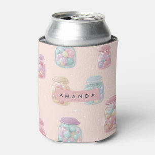Personalised Pastel Candy Jar Pattern Can Cooler