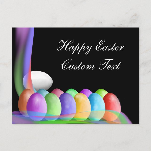 Personalised Pastel Coloured Easter Eggs Post Holiday Postcard (Front)