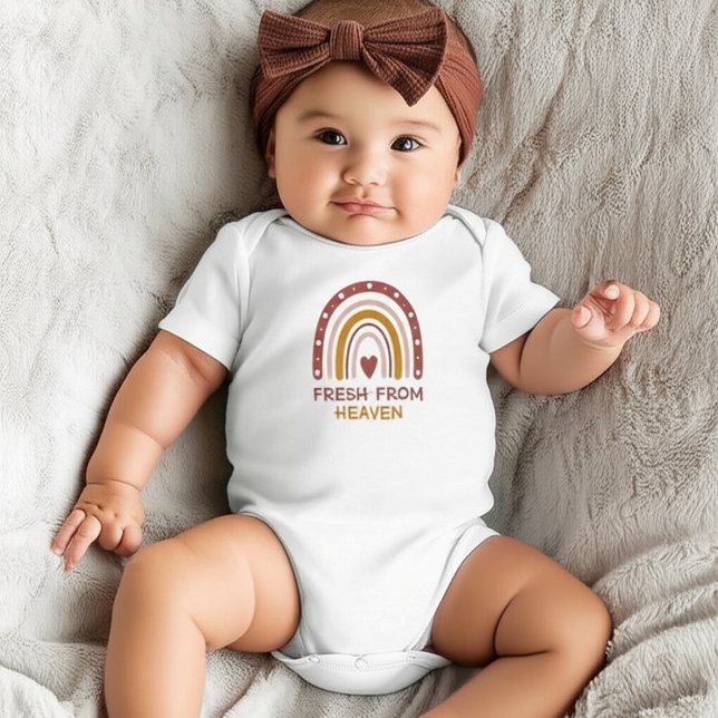 Personalised Pastel Colours Boho Rainbow Baby Bodysuit (Creator Uploaded)