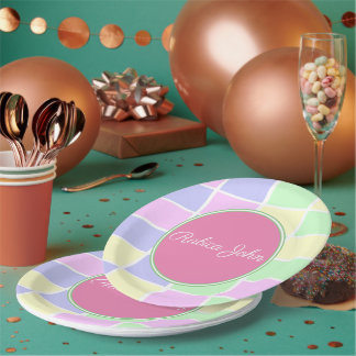 Personalised Pastel | Custom Name Birthday Party Paper Plate