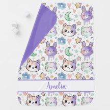 Personalised Pastel Cute Animal Kawaii Bunny Cat