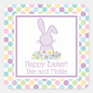 Personalised Pastel Easter Bunny Sticker