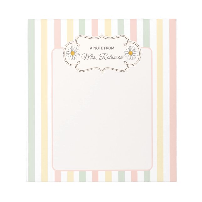 Personalised Pastel Floral | Custom Name Writing  Notepad (Front)