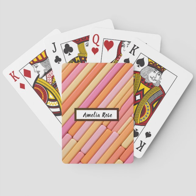 Personalised Pastel Geometric Abstract Playing Cards (Back)