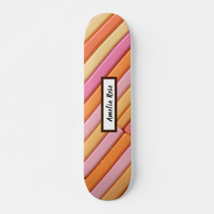 Personalised Pastel Geometric Abstract  Skateboard