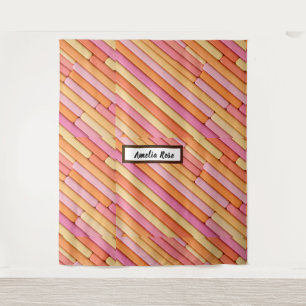 Personalised Pastel Geometric Tapestry – Modern 