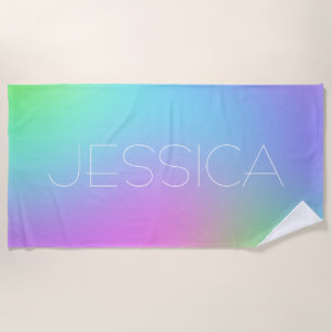 Personalised Pastel Gradient Beach Towel
