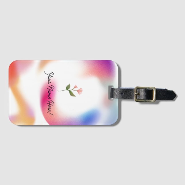 Personalised Pastel Gradient Luggage Tag  (Front Horizontal)