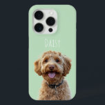 Personalised Pastel Green Dog Photo  iPhone 15 Pro Case<br><div class="desc">Add a touch of personal charm to your phone with our Personalised Pastel Green Phone Case featuring your favourite dog photo! This cute and custom design is perfect for dog lovers who want to keep their furry friend close at all times. Made with high-quality materials, this phone case offers both...</div>