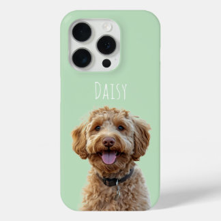 Personalised Pastel Green Dog Photo  iPhone 15 Pro Case