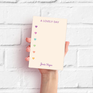 Personalised Pastel Heart Notepad