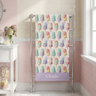 Personalised Pastel Ice Cream Bath Towel