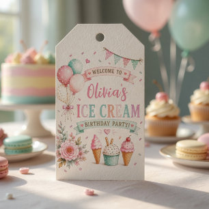 Personalised Pastel Ice Cream Birthday  Gift Tags