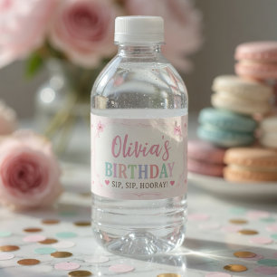 Personalised Pastel Ice Cream Birthday  Water Bottle Label