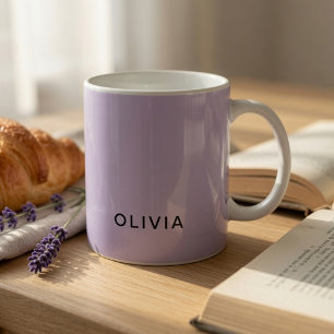 Personalised Pastel Lavender Custom Name Coffee Mug