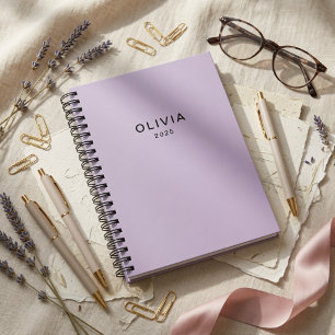 Personalised Pastel Lavender Custom Name Notebook