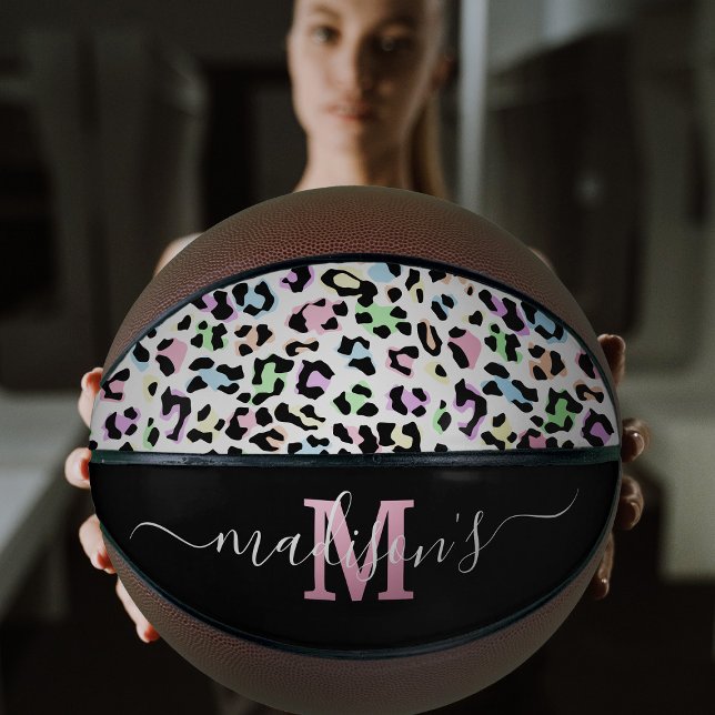 Personalised Pastel Leopard Print Basketball Gift (Creator Uploaded)