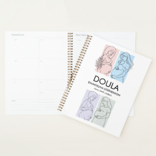 Personalised Pastel Line Art DOULA Planner
