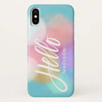 Personalised Pastel Paint Splotches Hello