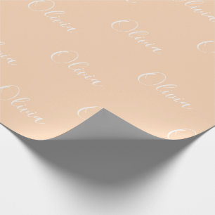 Personalised Pastel Peach Name Script Wrapping Paper
