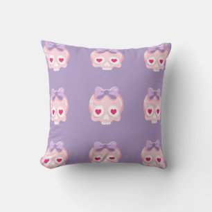 Personalised Pastel Pink and Purple Skull Cushion