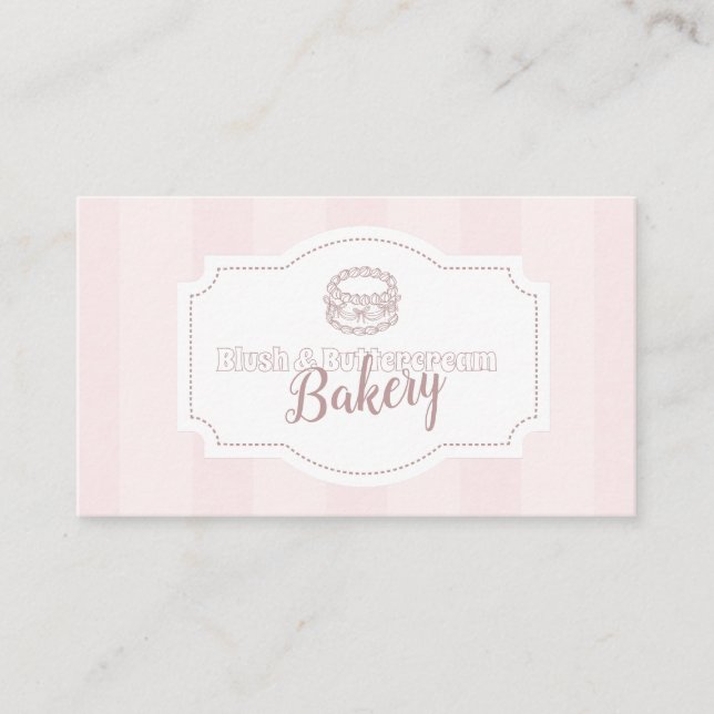 Personalised Pastel Pink Cake Bakery Business Card (Front)