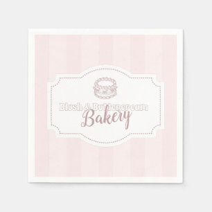 Personalised Pastel Pink Cake Bakery Napkin