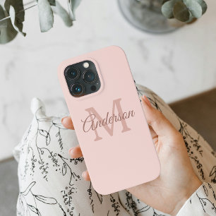 Personalised Pastel Pink iPhone Case   Monogram 