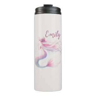 Personalised Pastel Pink Mermaid Thermal Tumbler