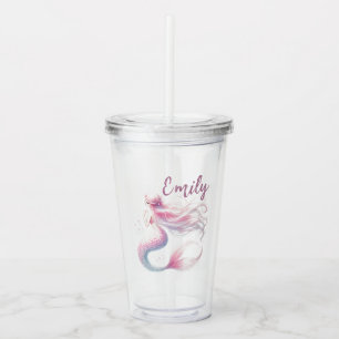 Personalised Pastel Pink Mermaid Tumbler
