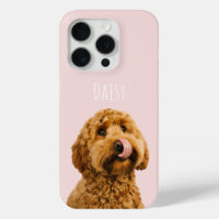 Personalised Pastel Pink Phone Case with Dog Photo
